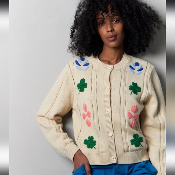 Stella Nova Cotton Cardigan with Embroidery - Picture 3 of 7